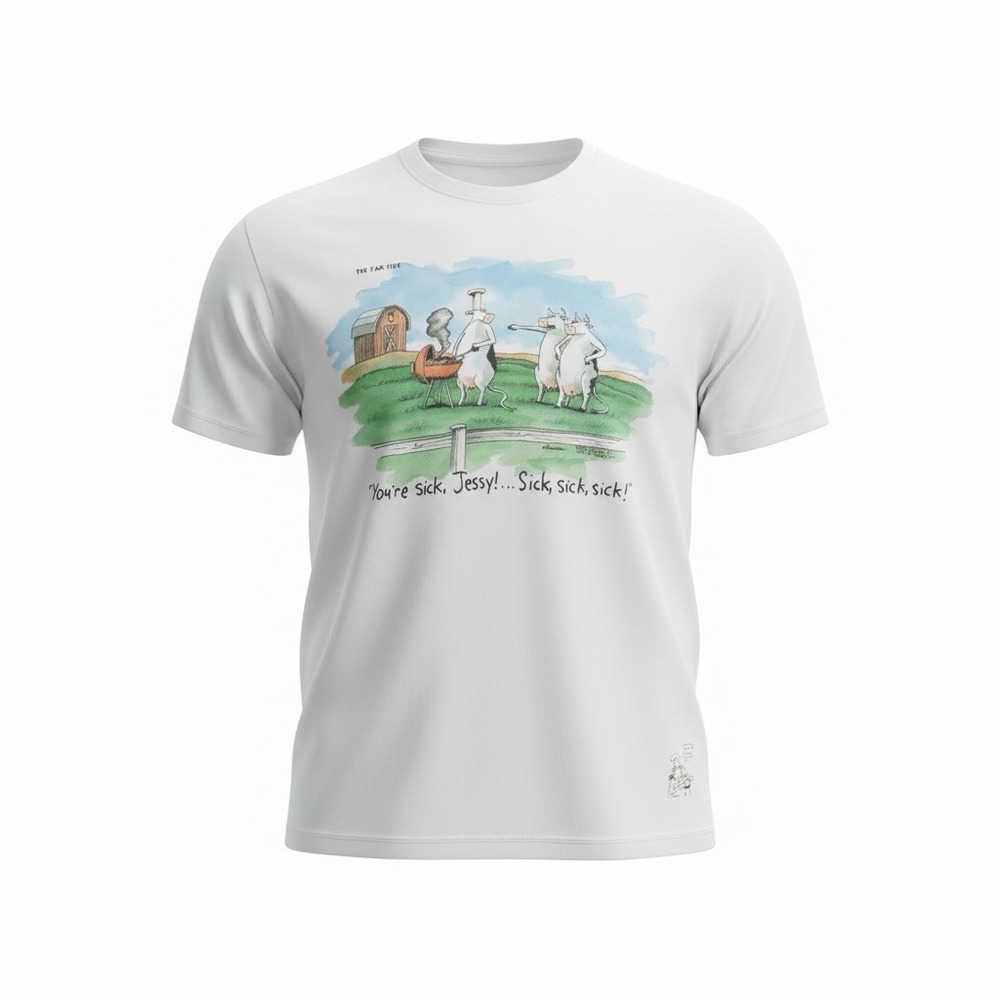 Vintage 80s The Far Side Gary Larson Cows T-shirt size XL BBQ You're Sick‎ Jessy
